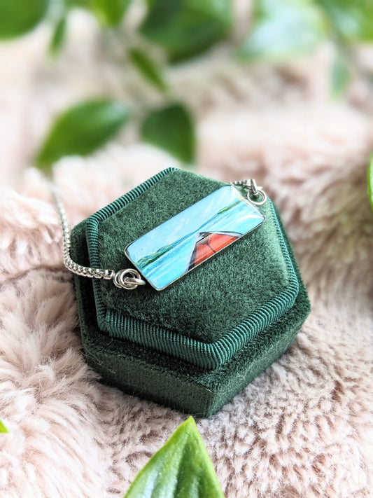 Hand Painted Red Canoe Adjustable Slider Bracelet