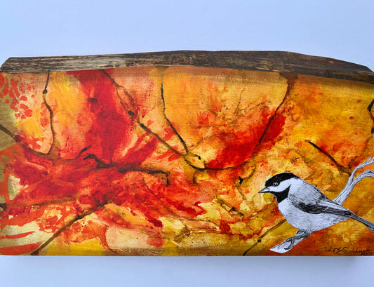 Fall Chickadee on Maple Autumn Explosion