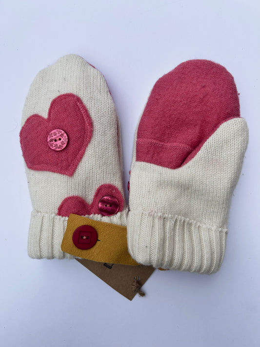 Wool Heart Mittens