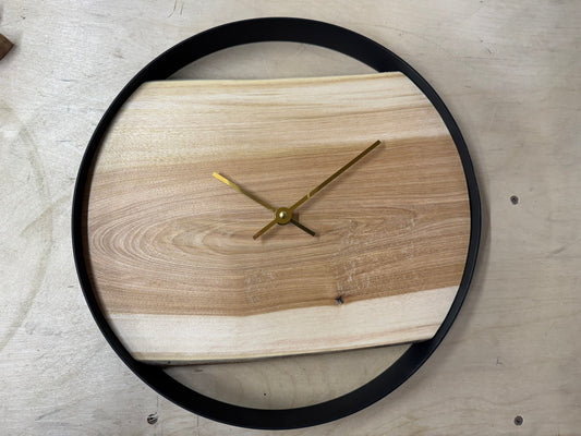 Birch hardwood 12 inch clock