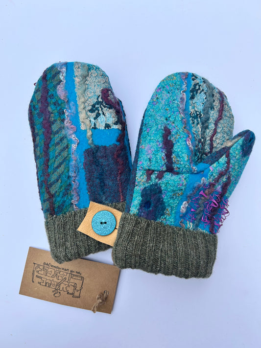 Wool Ocean Mittens