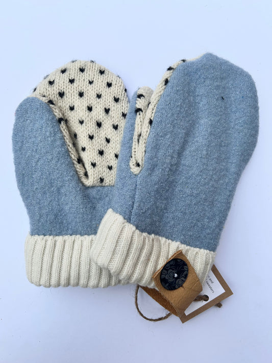 Wool Sky Blue Mittens