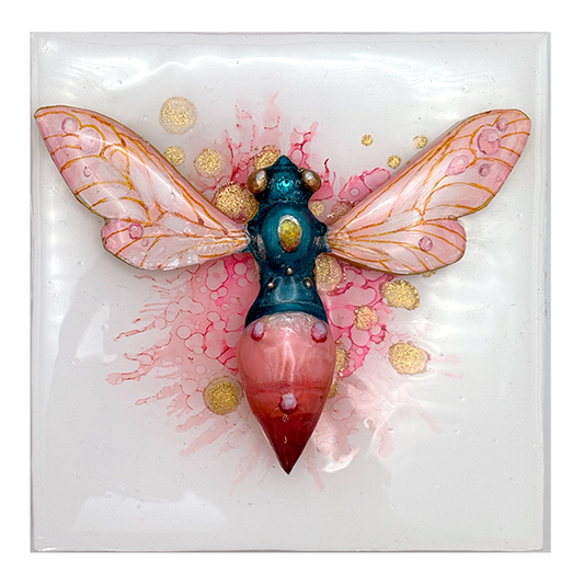 Specimen No. 12: Citrine Blushfire Skimmer  (Blue Zircon & Citrine)