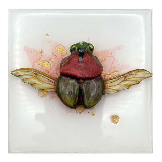 Specimen No. 6: Peridot Ember-Back (Peridot & Red Agate)