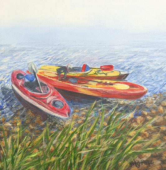 Three Friends Kayaking