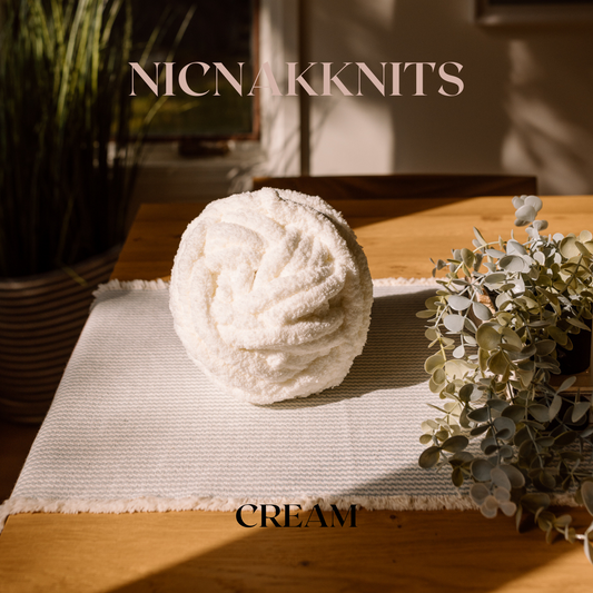 Solid Colour Throw in Cream