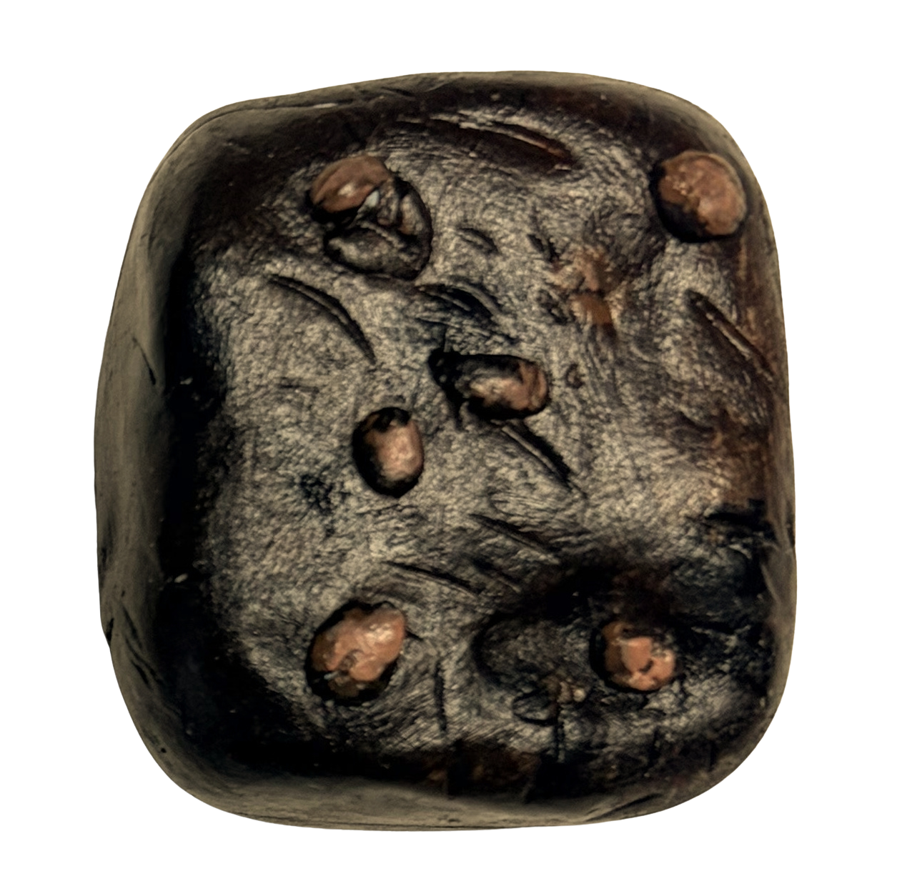 Handbuilt Chocolate Brownie with Nuts Fridge Magnet