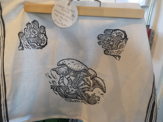 Handprinted Tea Towels for the Kitchen
