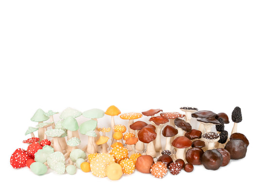 Handmade Clay Fungi Sculptures