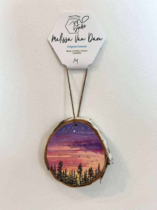 Painted Wood Ornaments | Coral