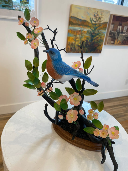 Eastern Blue Bird on Apple Blossoms