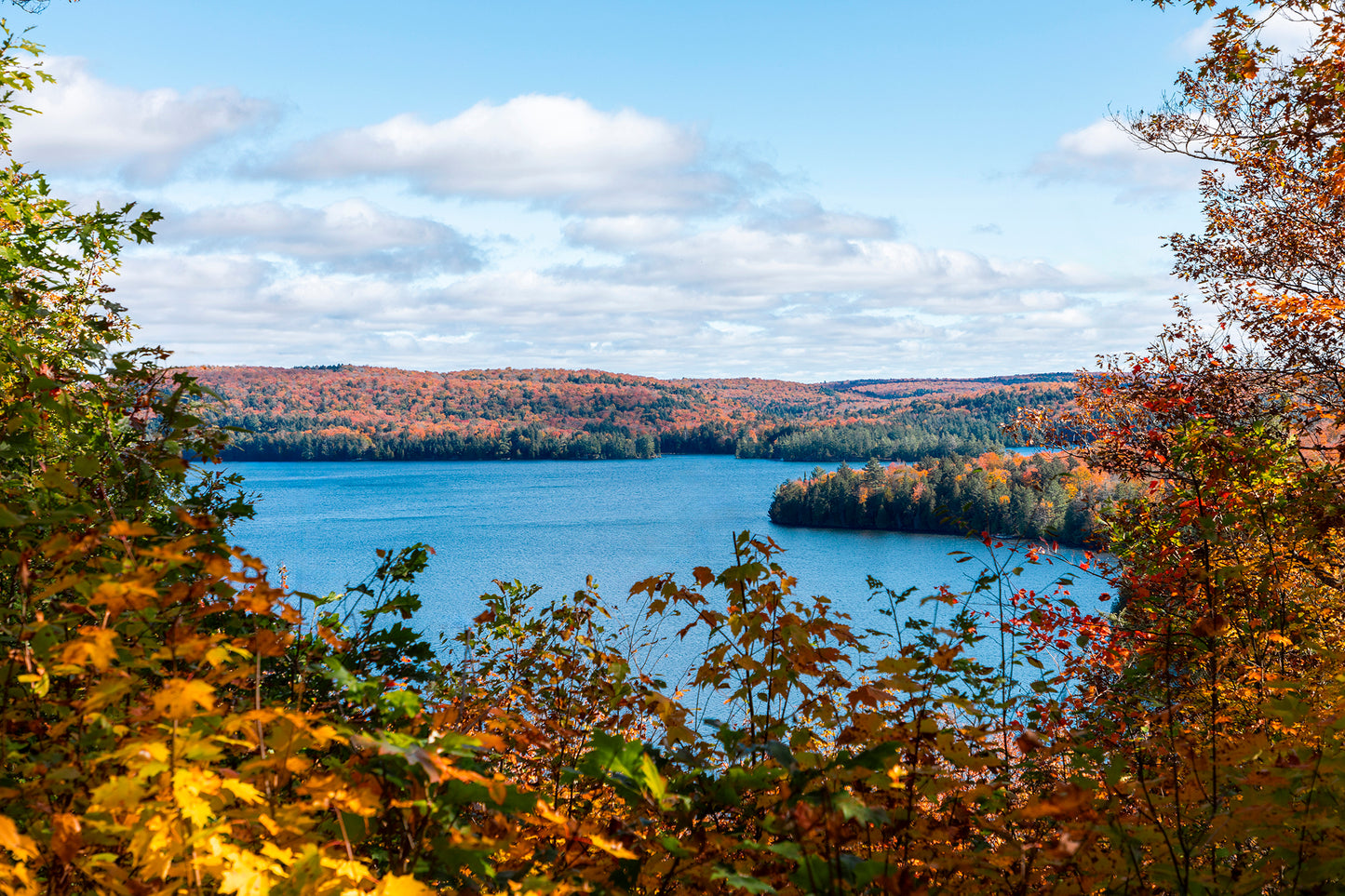Late Autumn View Of Smoke Lake