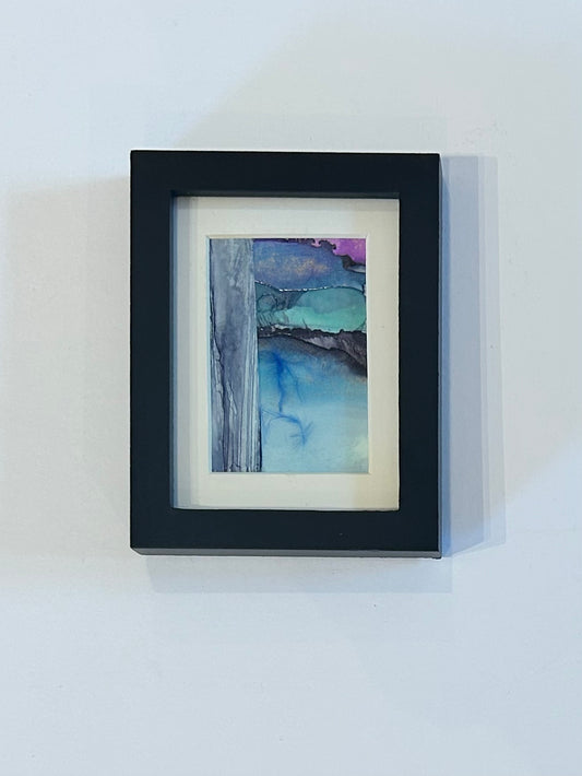 Mini framed blue art